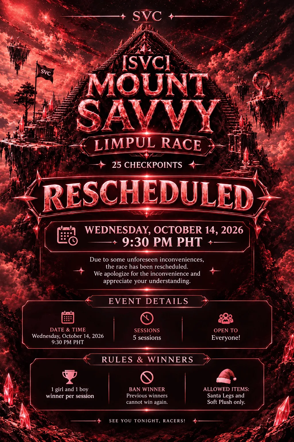 Poster SVC MOUNT SAVVY LIMPUL RACE